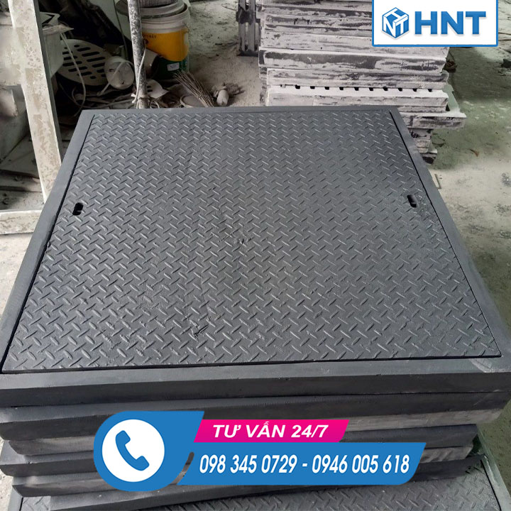 Nắp Hố Ga Composite Khung Vuông Nắp Vuông