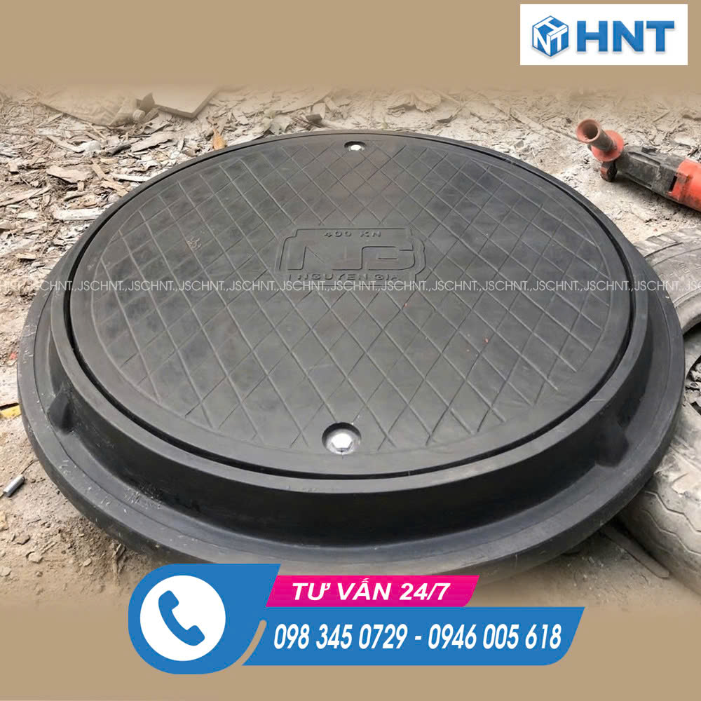 Nắp Hố Ga Composite Khung Tròn Nắp Tròn 